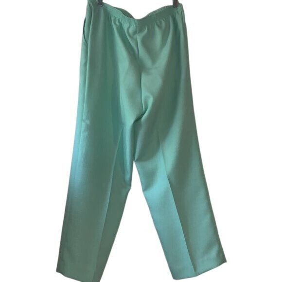 Alfred Dunner Womens Elastic Waist Aqua Pants Size 16W Textured Fabric Machine W - Picture 5 of 8